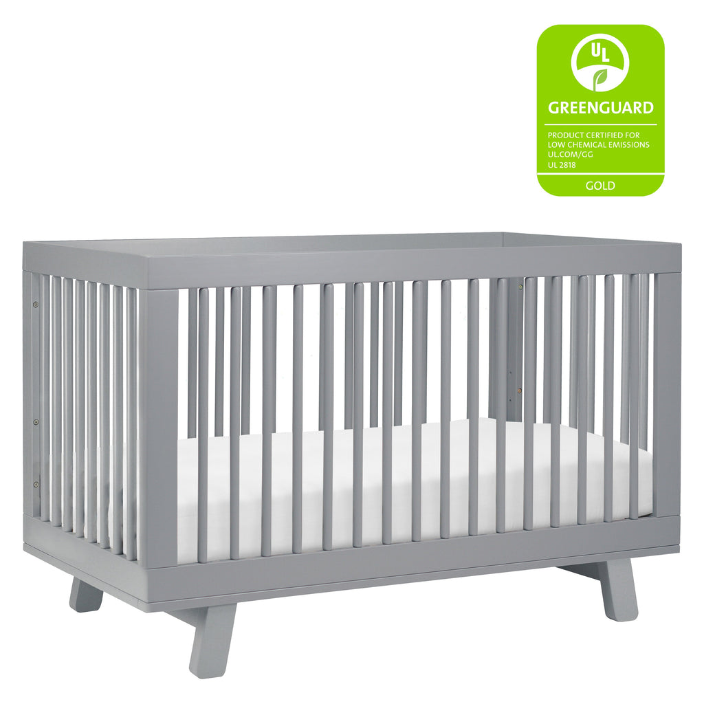 M4201G,Hudson 3-in-1 Convertible Crib w/Toddler Bed Conversion Kit in Grey Finish