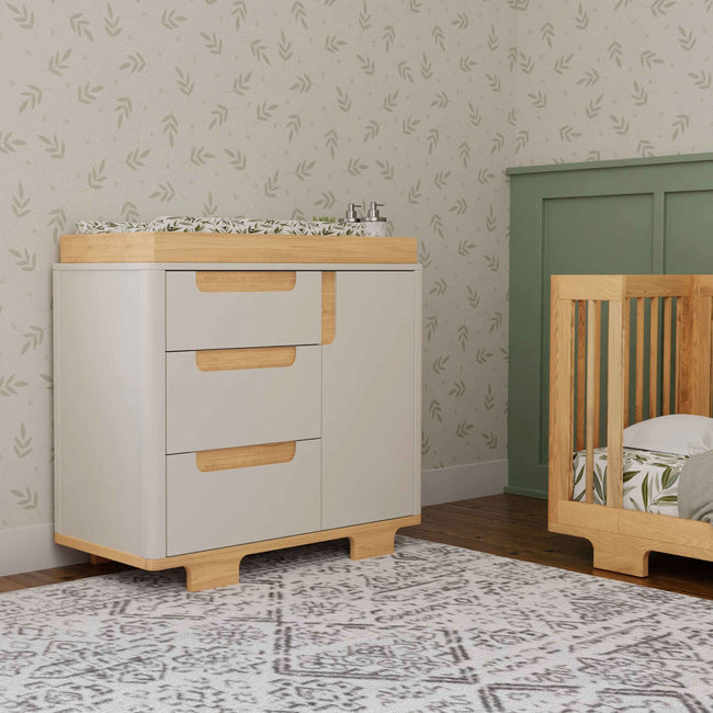 M23423WN,Babyletto,Yuzu 3-Drawer Changer Dresser in White/Natural