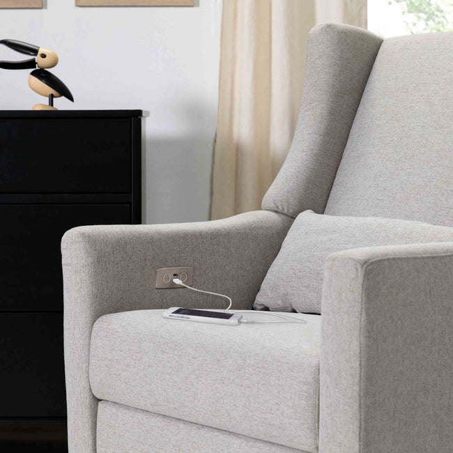 M11288PGEW,Babyletto,Kiwi Glider Recliner w/ Electronic Control and USB in Performance Grey Eco-Weave