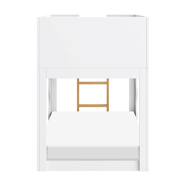 M31171WHY,Babyletto Kids,Lido Wave Low Loft Twin Bed in White and Honey
