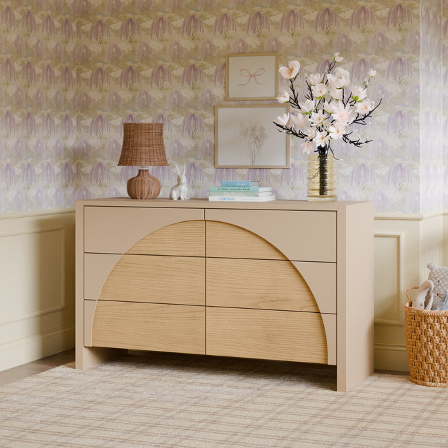 M30216TPESH,Babyletto,Moab 6-Drawer Assembled Dresser in Taupe/Ash