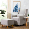 M11287PGEW,Babyletto,Toco Swivel Glider and Ottoman in Performance Grey Eco-Weave w/Natural Feet