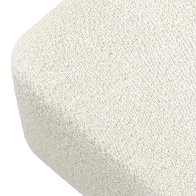 M26385WBG,Kiwi Gliding Ottoman in Ivory Boucle w/ Gold Base