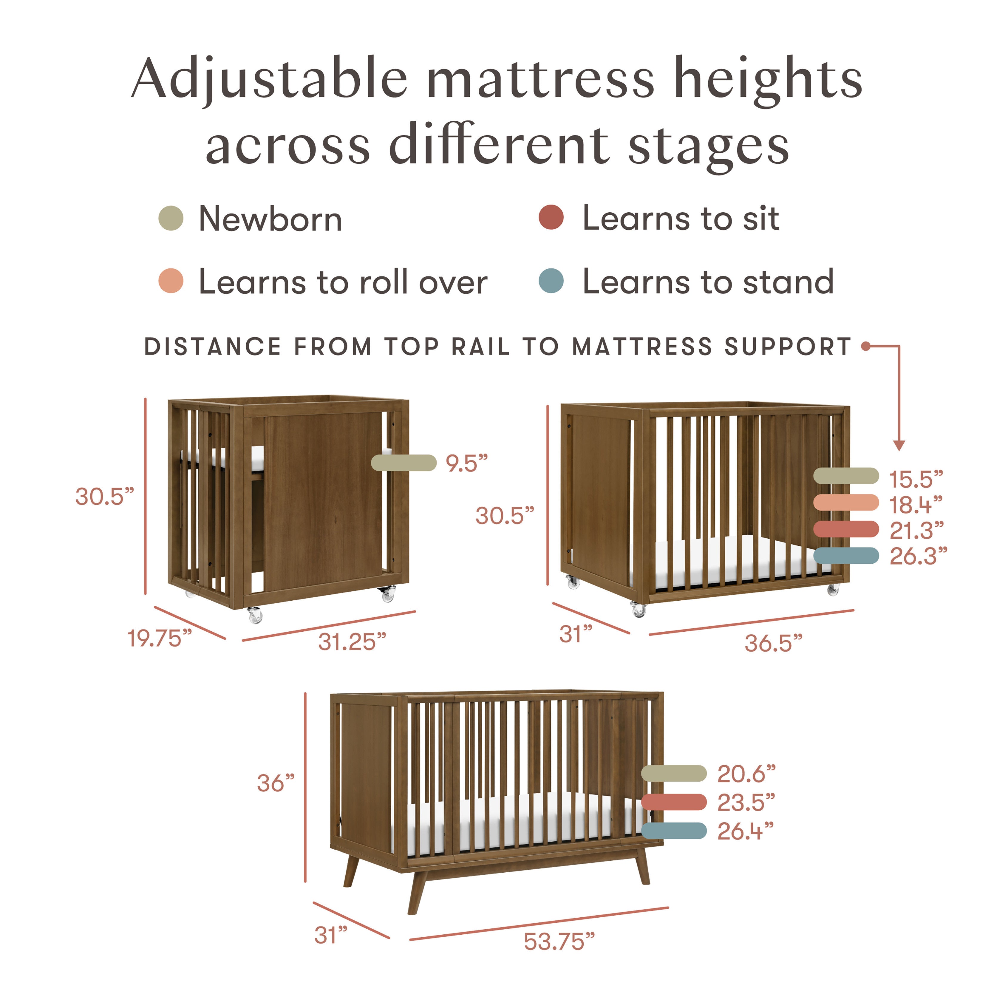 781   ハンドメイドベビールーム Babyletto Palma 8-in-1 Convertible Crib with Bassinet