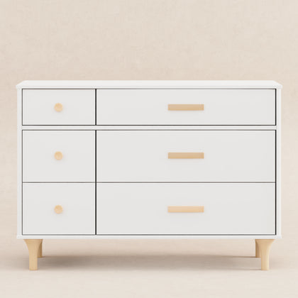 M9016WN,Babyletto,Lolly 6-Drawer Double Dresser  Assembled in White/Natural