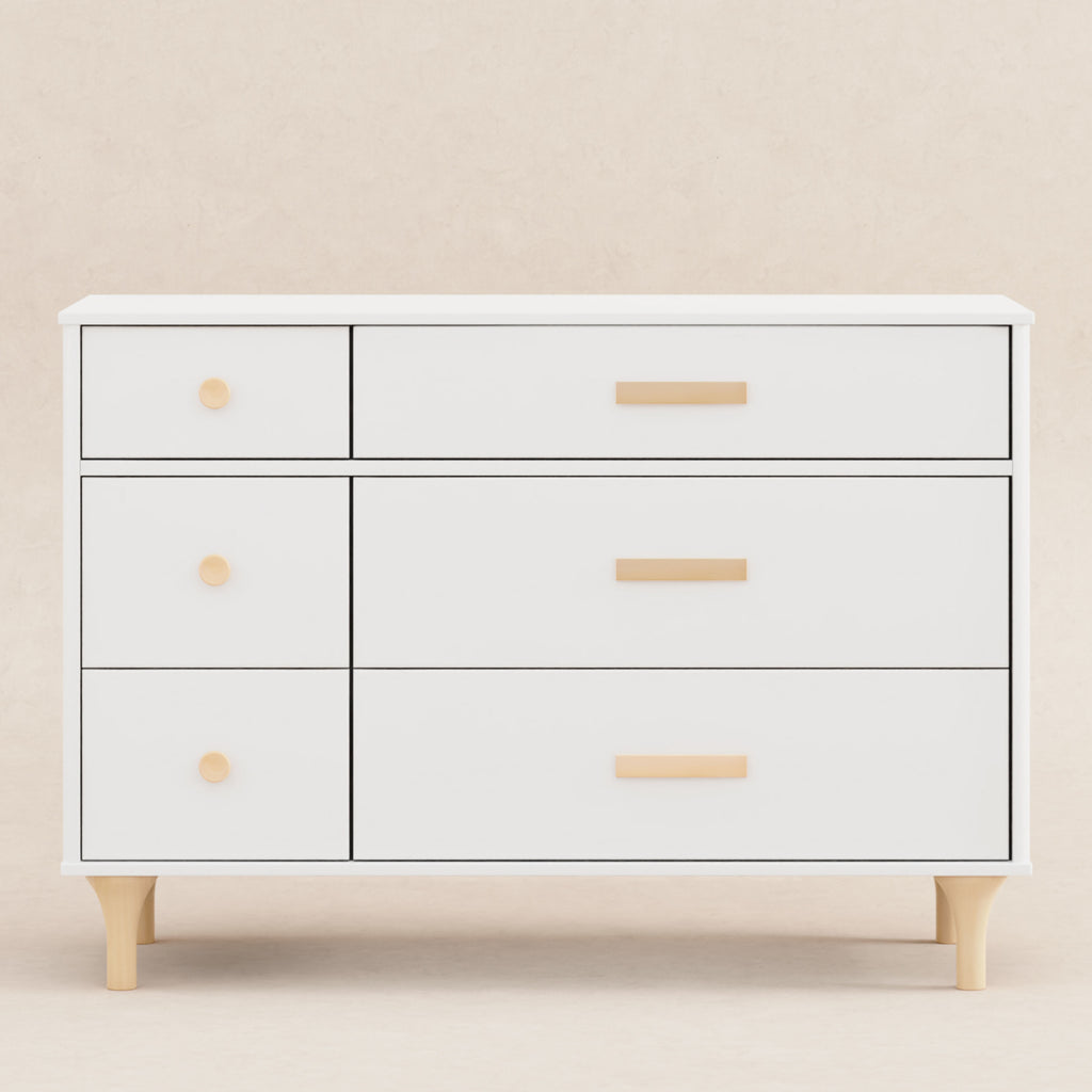 M9016WN,Babyletto,Lolly 6-Drawer Double Dresser  Assembled in White/Natural