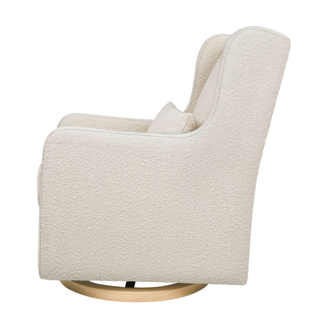 M22187WBLB,Babyletto,Wally Swivel Glider in Ivory Boucle w/Light Wood Base