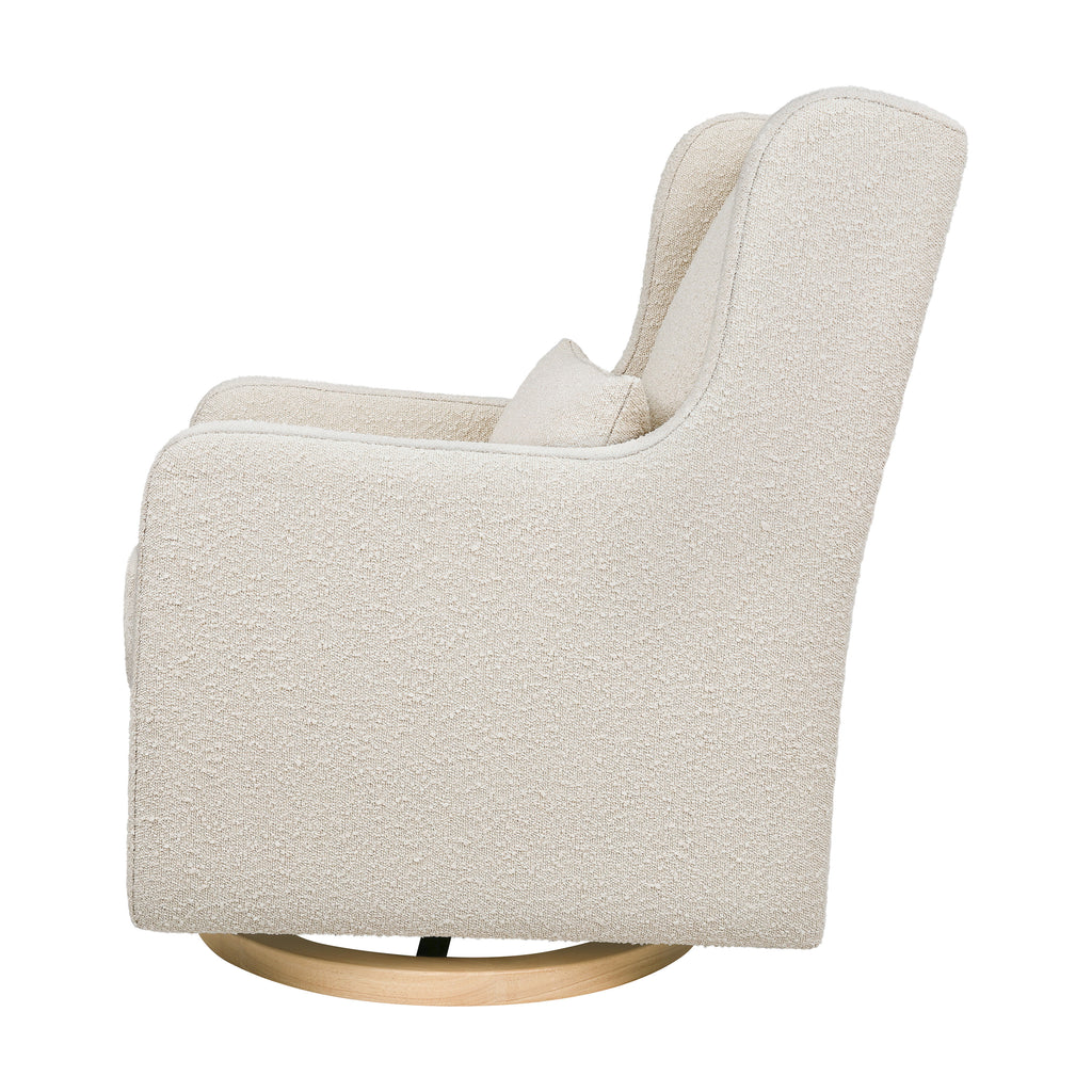 M22187WBLB,Babyletto,Wally Swivel Glider in Ivory Boucle w/Light Wood Base