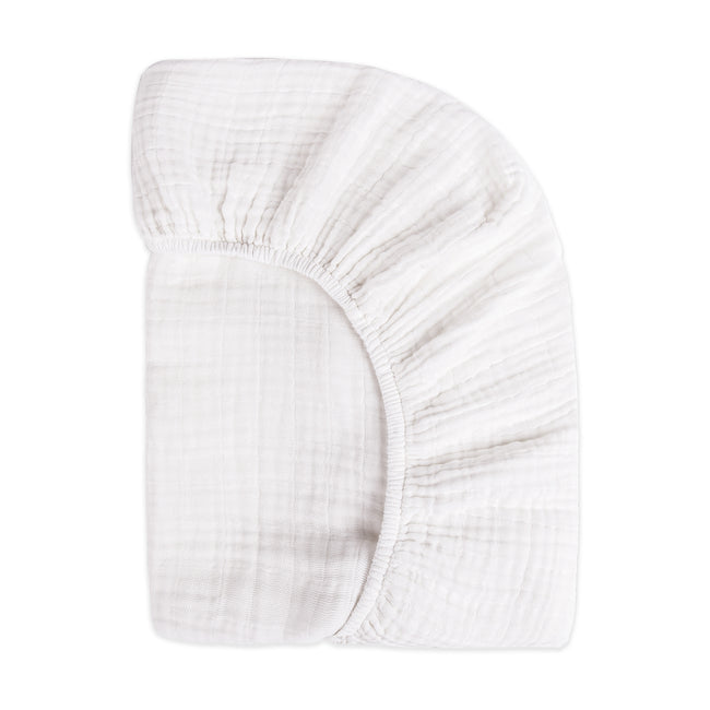 T29435,Babyletto,Plain White Muslin Crib Sheet in GOTS Certified Organic Cotton