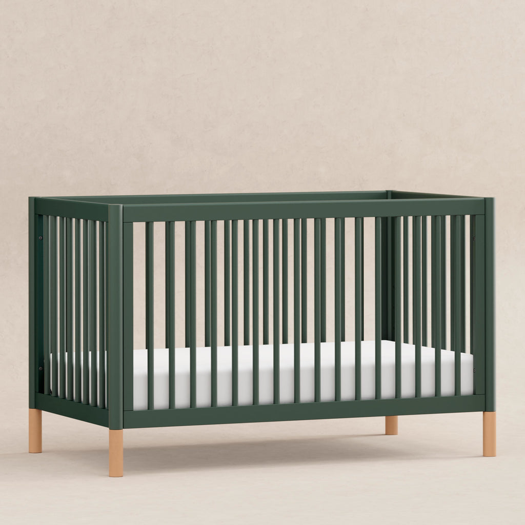 M12901FRGRBE,Babyletto,Gelato 4-in-1 Convertible Crib w/Toddler Bed Kit in Forest Green/Blonde Feet