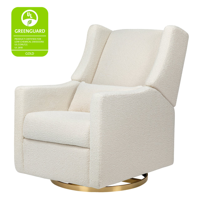 M11288WBG,Babyletto,Kiwi Glider Recliner w/ Electronic Control and USB in Ivory Boucle w/Gold Base