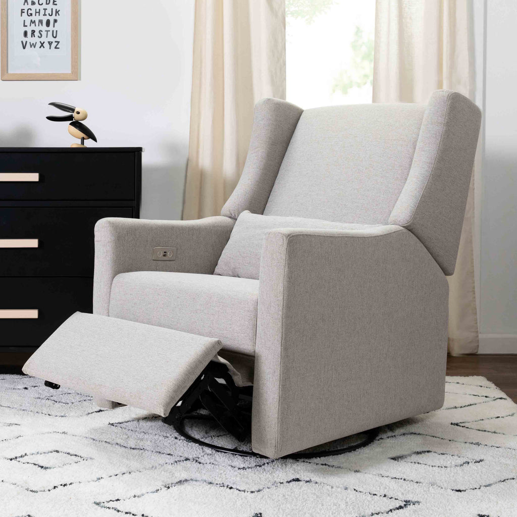 M11288PGEW,Babyletto,Kiwi Glider Recliner w/ Electronic Control and USB in Performance Grey Eco-Weave