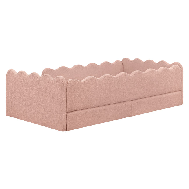 M31376PRSB,Babyletto Kids,Rizo Montessori-Inspired Twin Bed in Performance Rose Boucle