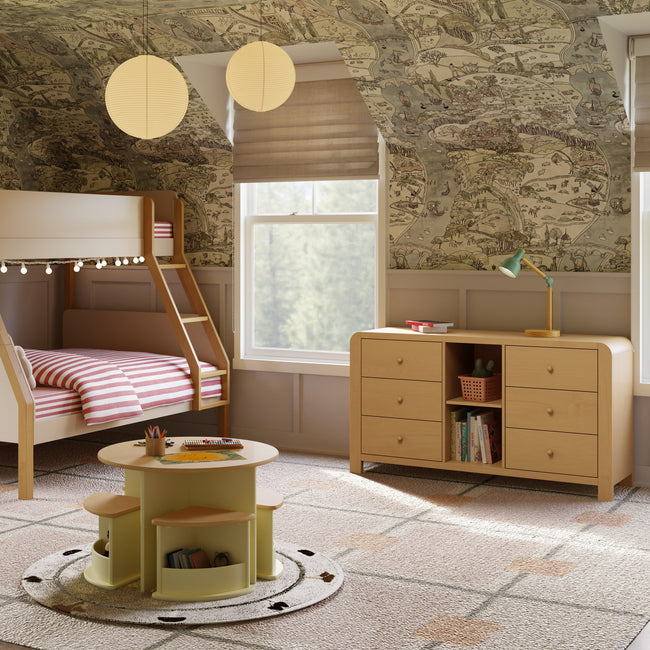 M18416HY,Babyletto Kids,TipToe 6-Drawer Assembled Dresser with Cubbies in Honey