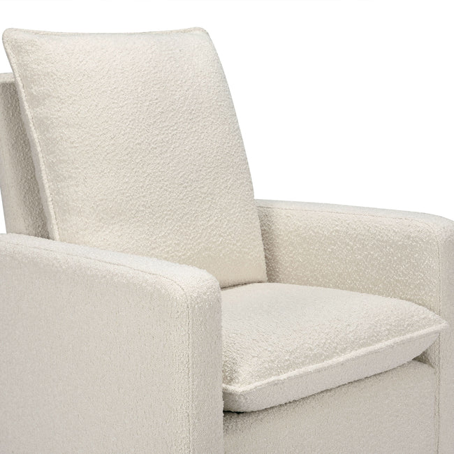 M20987WBG,Babyletto,Cali Pillowback Swivel Glider in Ivory Boucle w/ Gold Base
