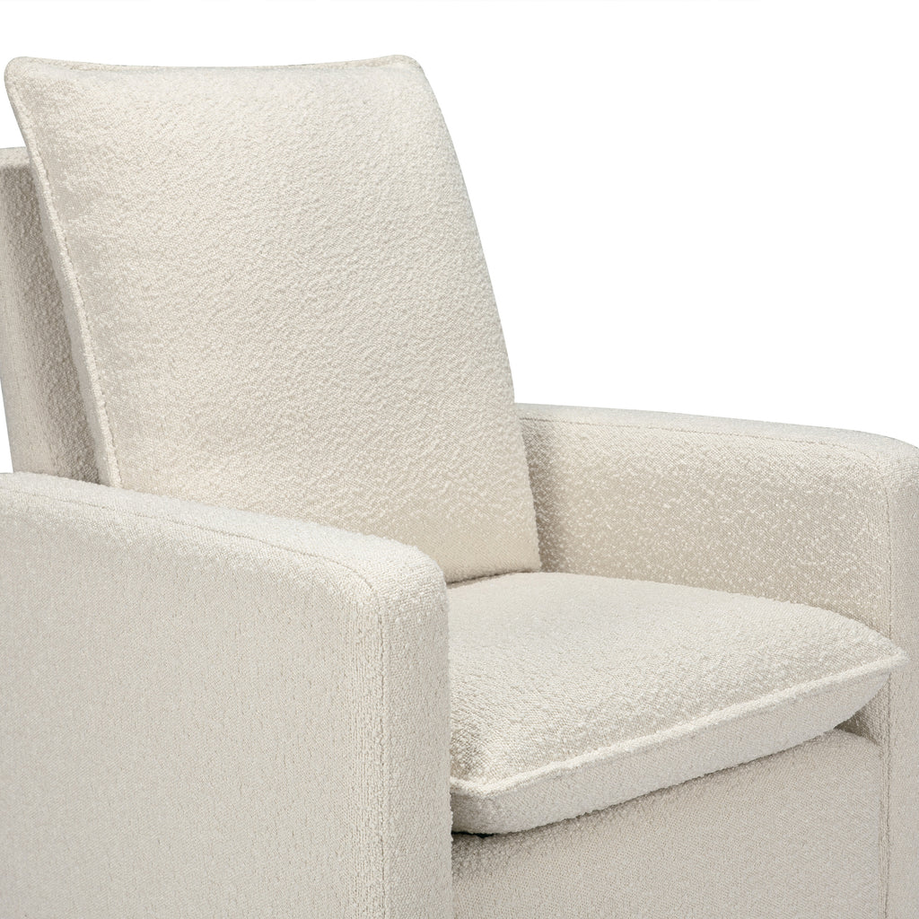 M20987WBG,Babyletto,Cali Pillowback Swivel Glider in Ivory Boucle w/ Gold Base