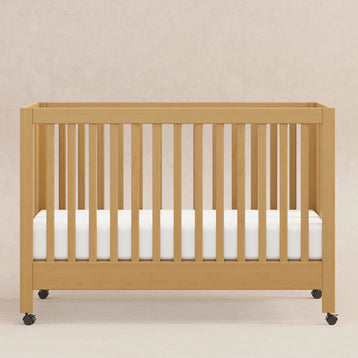 M6601HY,Babyletto,Maki Full-Size Folding Crib w/ Toddler Bed Conversion Kit in Honey