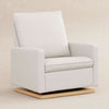 M20984PCMEWLB,Babyletto,Cali Pillowback Chair and a Half Glider in Performance Cream Eco-Weave w/ Light Wood Base