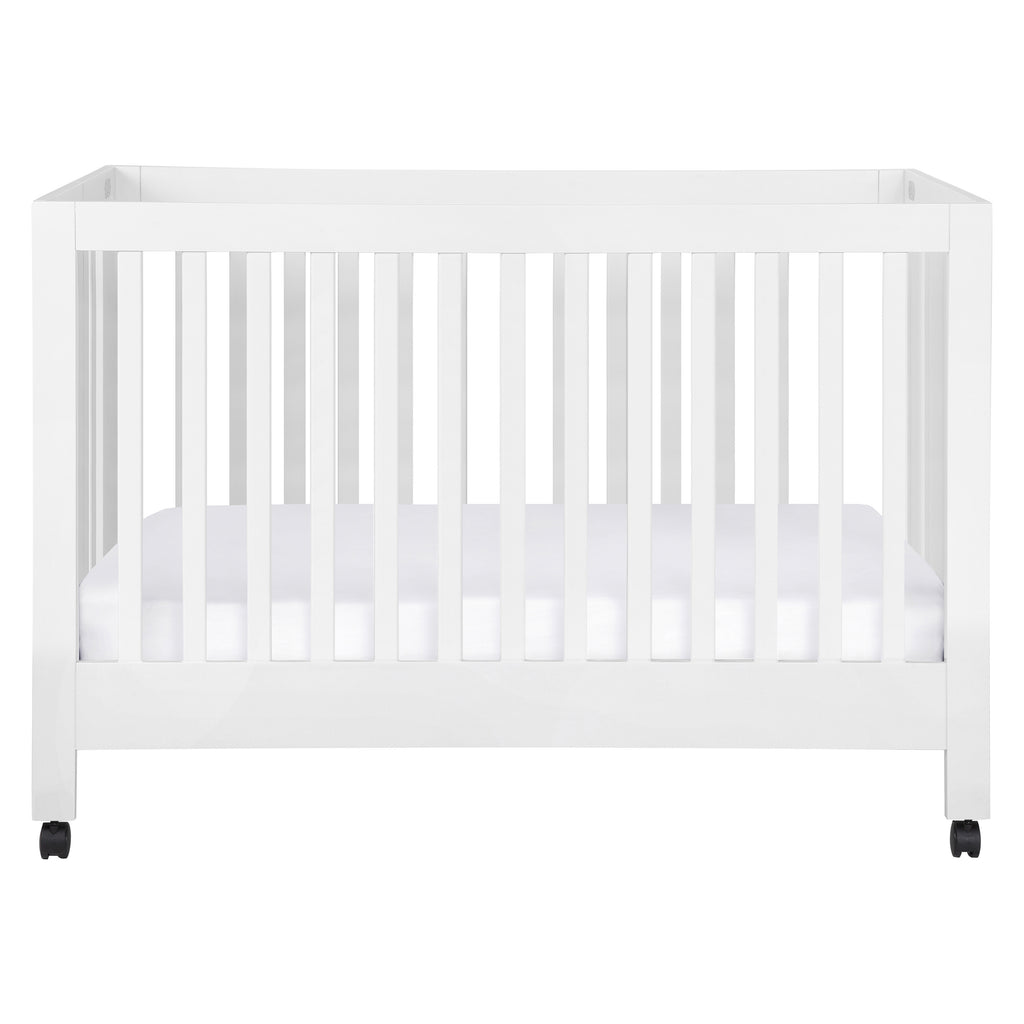 M6601W,Babyletto,Maki Full-Size Folding Crib w/Toddler Bed Conversion Kit in White Finish