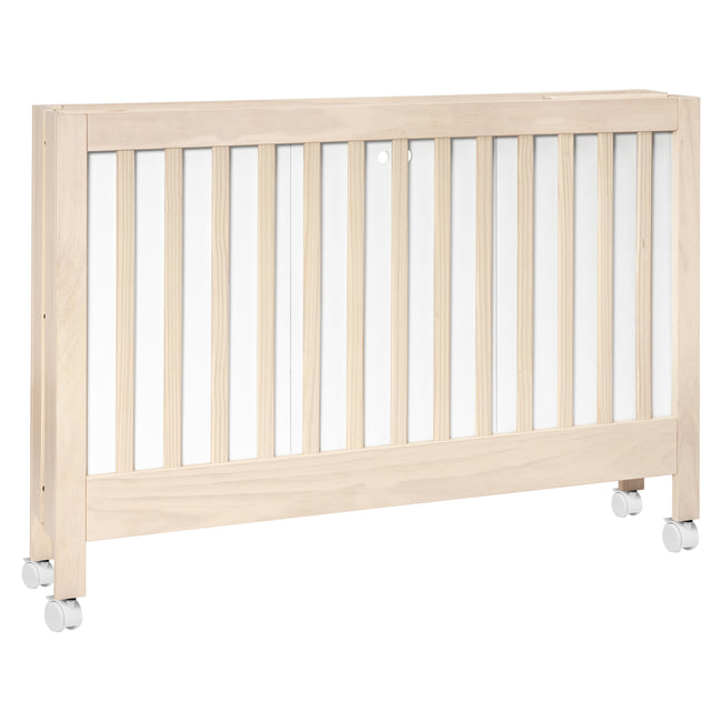 M6601NX,Babyletto,Maki Full-Size Folding Crib w/Toddler Bed Conversion Kit in Washed Natural