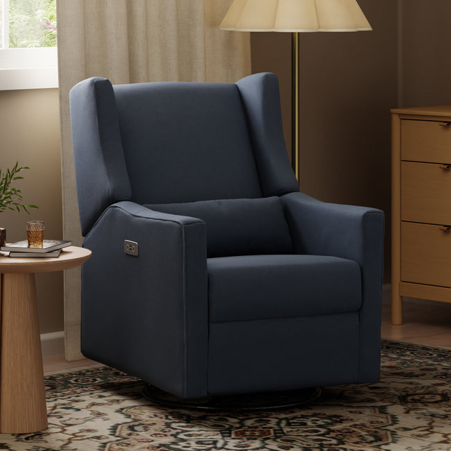 M11288PVET,Babyletto,Kiwi Glider Recliner w/ Electronic Control and USB in Performance Navy Eco-Twill