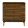 M12923NLGLD,Babyletto,Gelato 3-Drawer Changer Dresser  Gold Feet w/Removable Changing Tray in Natural Walnut