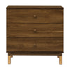 M12923NLGLD,Babyletto,Gelato 3-Drawer Changer Dresser  Gold Feet w/Removable Changing Tray in Natural Walnut
