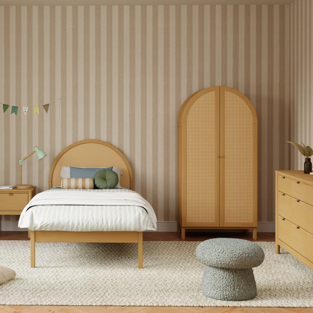 M25929HY,Babyletto,Bondi Cane Armoire  Assembled in Honey
