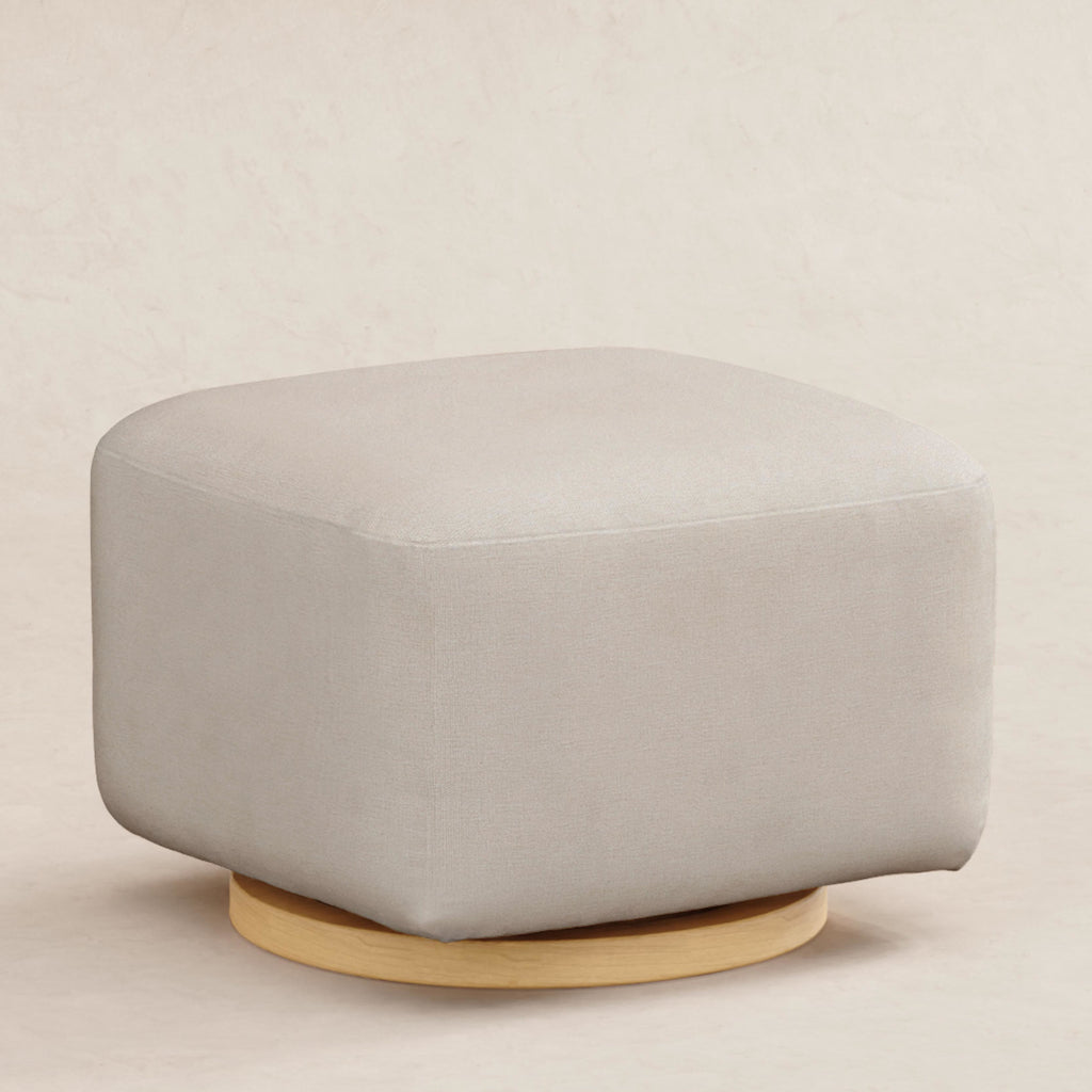 M26385PBEWLB,Babyletto,Kiwi Gliding Ottoman in Performance Beach Eco-Weave w/ Light Wood Base