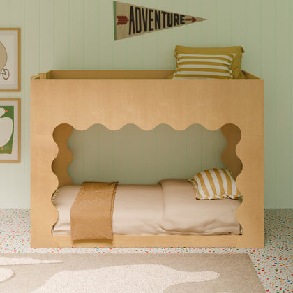 M31194HY,Babyletto Kids,Lido Wave Convertible Bunk Bed in Honey
