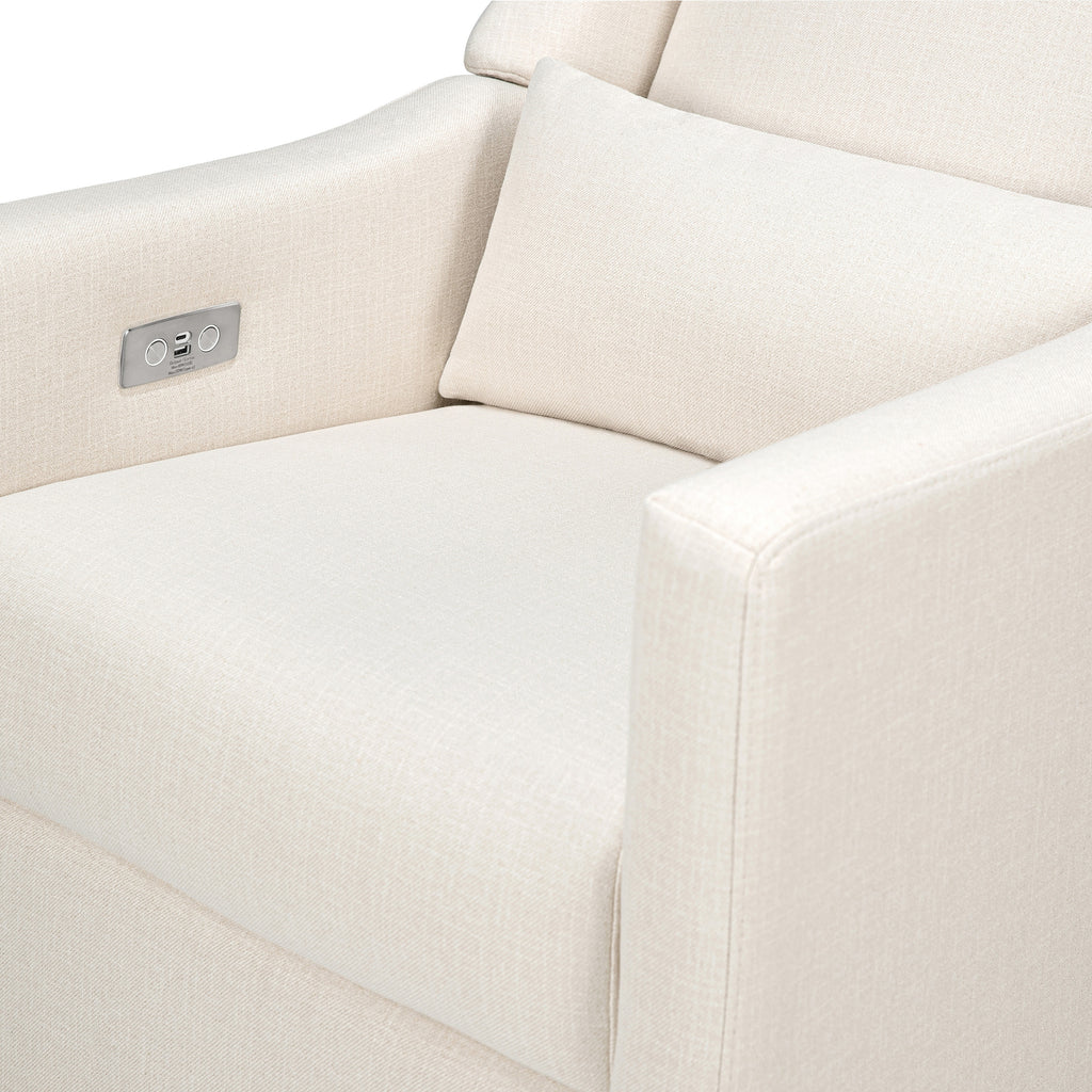 M11288PNETLB,Kiwi Glider Recliner w/ Electronic Control and USB in Performance Natural Eco-Twill w/Light Wood Bas