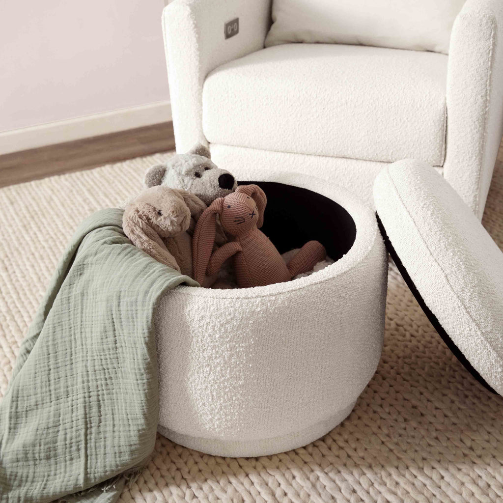 M22985WB,Babyletto,Enoki Storage Ottoman in Ivory Boucle