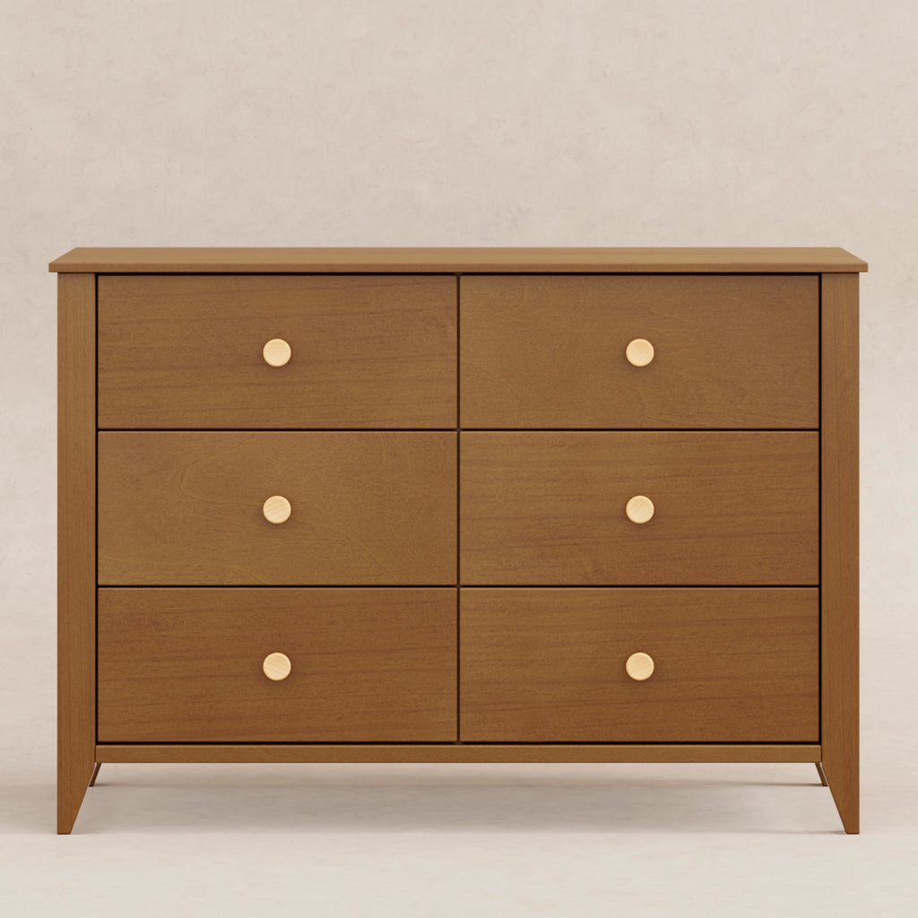 M10326CTN,Babyletto,Sprout 6-Drawer Double Dresser in Chestnut and Natural