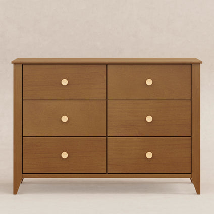 M10326CTN,Babyletto,Sprout 6-Drawer Double Dresser in Chestnut and Natural