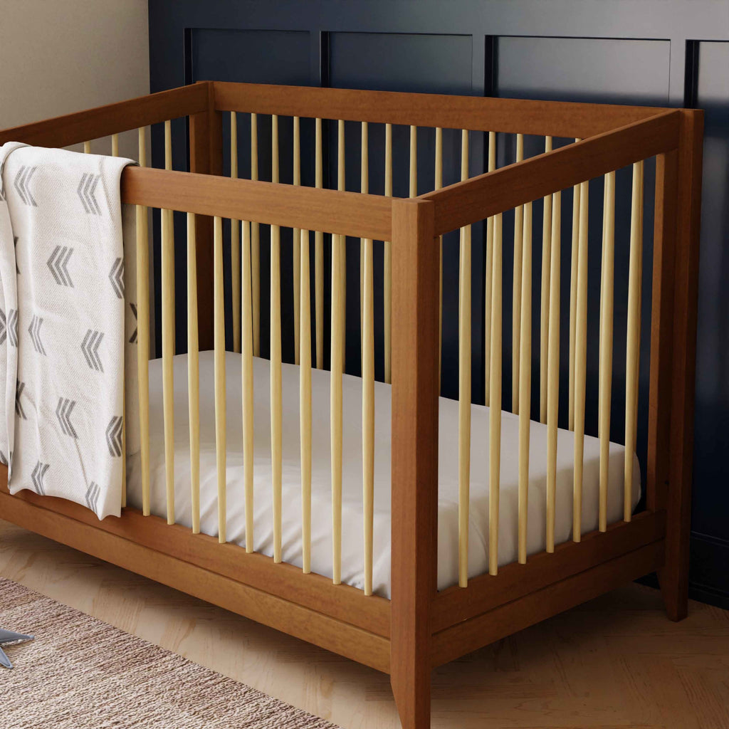 M10301CTN,Babyletto,Sprout 4-in-1 Convertible Crib w/Toddler Bed Conversion Kit in Chestnut&Natural