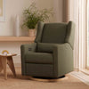 M11288OBLB,Babyletto,Kiwi Glider Recliner w/ Electronic Control and USB in Olive Boucle w/Light Wood Base