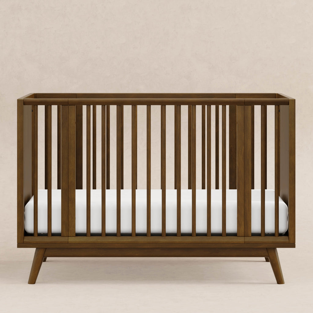M15980NL,Babyletto,Palma 8-in-1 Convertible All-Stages® Crib w/ Bassinet & Toddler Bed Kits in Natural Walnut
