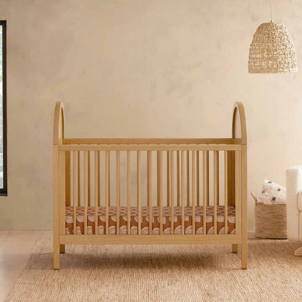 M25601HYNC,Babyletto,Bondi Cane 3-in-1 Convertible Crib w/Toddler Bed Kit in Honey with Natural Cane