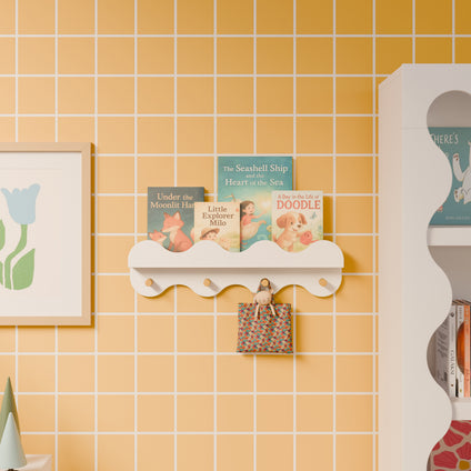Lido Wave Bookshelf with Hooks