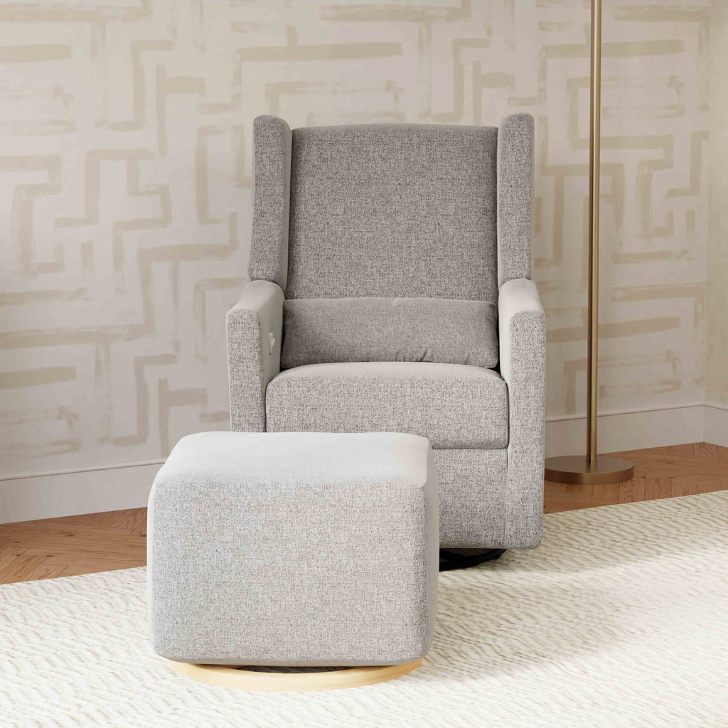 M11288PGEW,Babyletto,Kiwi Glider Recliner w/ Electronic Control and USB in Performance Grey Eco-Weave