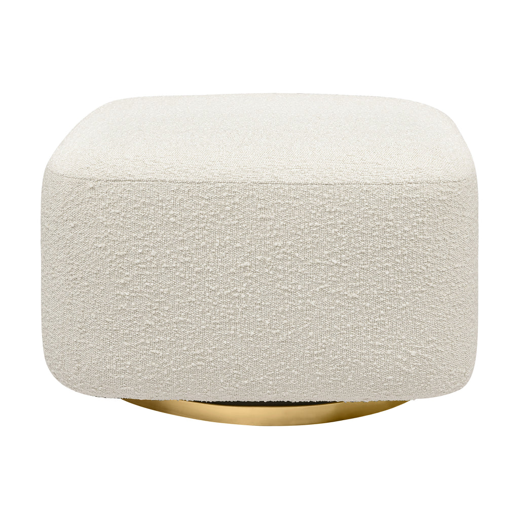 M26385WBG,Babyletto,Kiwi Gliding Ottoman in Ivory Boucle w/ Gold Base