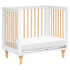 M9098WN,Babyletto,Lolly 4-in-1 Convertible Mini Crib and Twin Bed w/Toddler Bed Conversion Kit in White/Natural