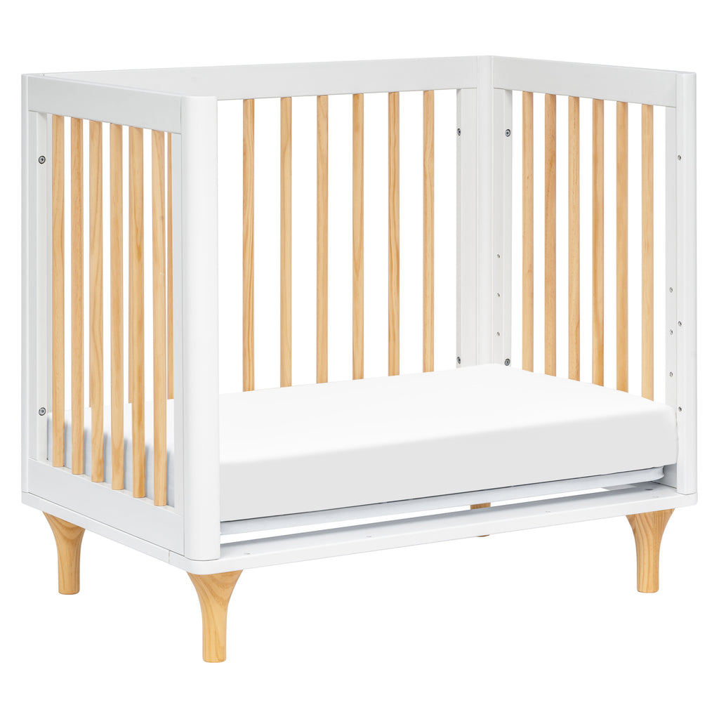 M9098WN,Babyletto,Lolly 4-in-1 Convertible Mini Crib and Twin Bed w/Toddler Bed Conversion Kit in White/Natural