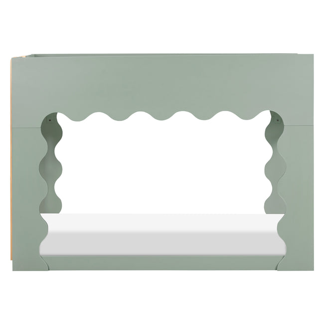M31171LSHY,Babyletto Kids,Lido Wave Low Loft Twin Bed in Light Sage and Honey