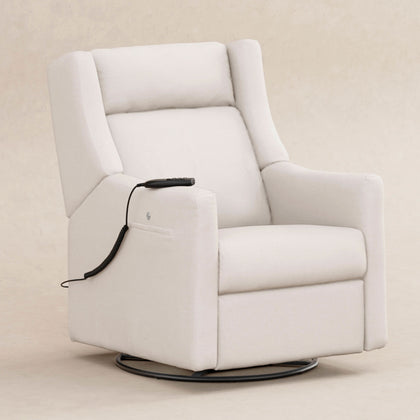 M11283PCMEW,Babyletto,Kiwi Deluxe Power Glider Recliner w/Heat&Massage in Performance Cream Eco-Weave