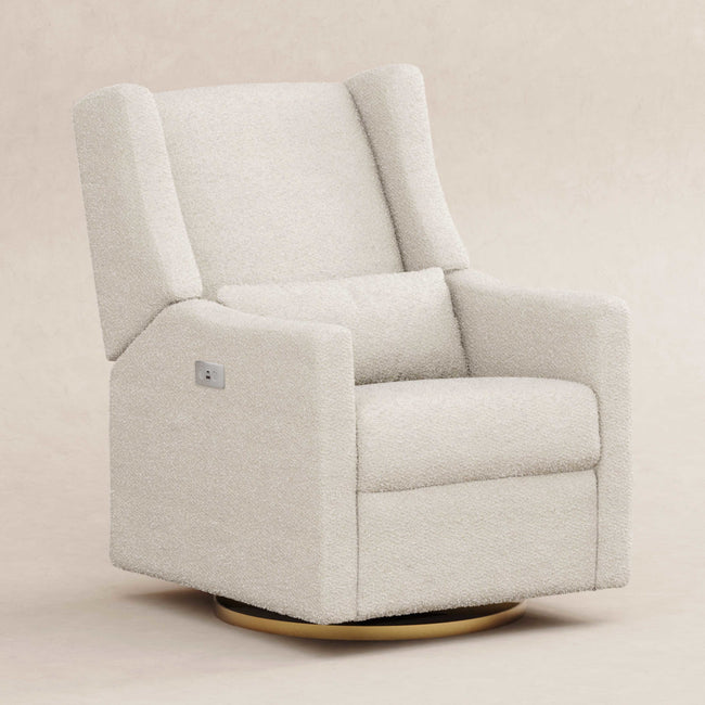 M11288WBG,Babyletto,Kiwi Glider Recliner w/ Electronic Control and USB in Ivory Boucle w/Gold Base
