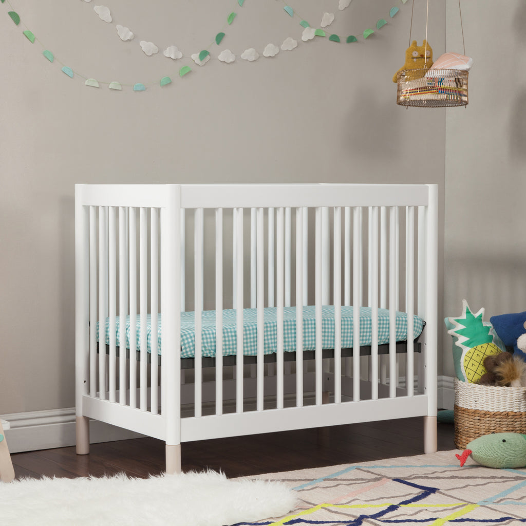 M12998WNX,Babyletto,Gelato 4-in-1 Convertible Mini Crib and Twin bed in White Finish w/Washed Natural Feet