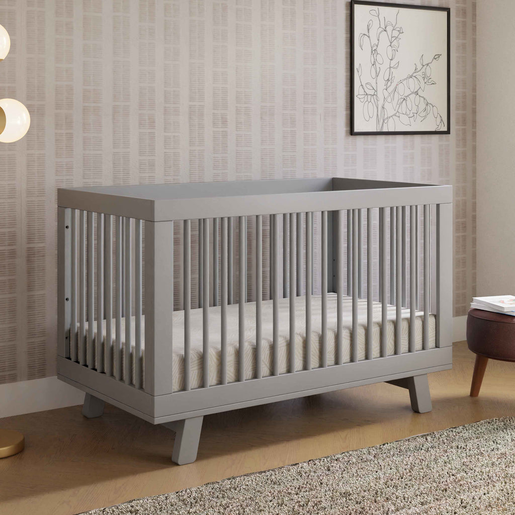 M4201G,Babyletto,Hudson 3-in-1 Convertible Crib w/Toddler Bed Conversion Kit in Grey Finish