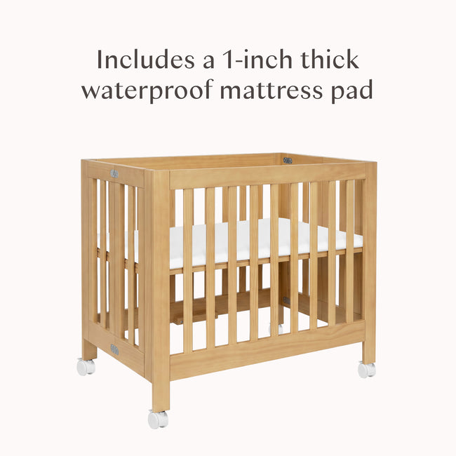 M6698HY,Babyletto,Origami Mini Crib in Honey