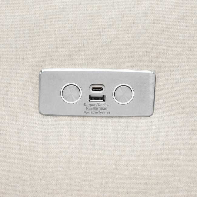 M11288PCMEW,Babyletto,Kiwi Glider Recliner w/ Electronic Control and USB in Performance Cream Eco-Weave